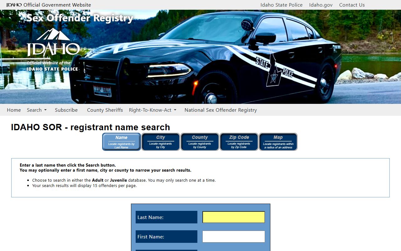 Bear Lake County court charge records Idaho registry name search