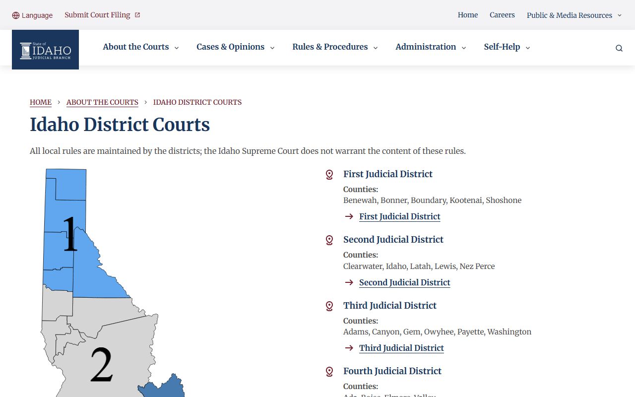 Bear Lake County District Court Idaho district court structure source