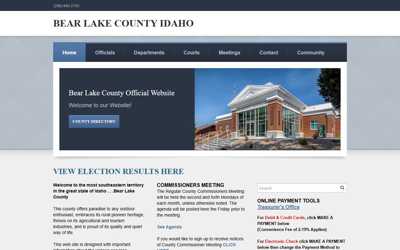 Bear Lake County Court records county homepage source
