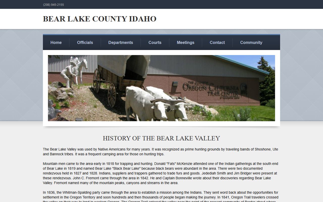 Bear Lake County Court history source for local records context