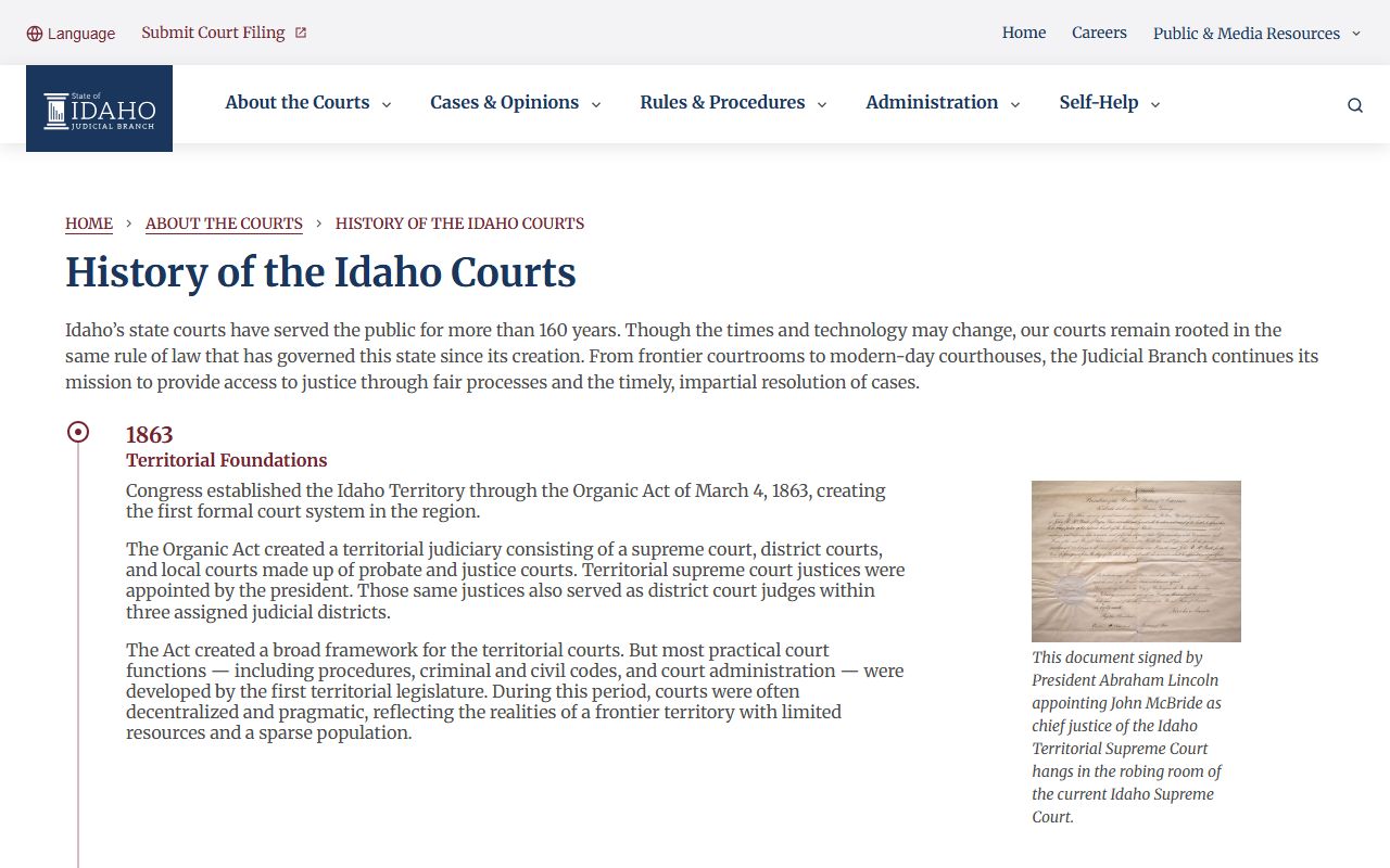 Bear Lake County Court records Idaho court history source