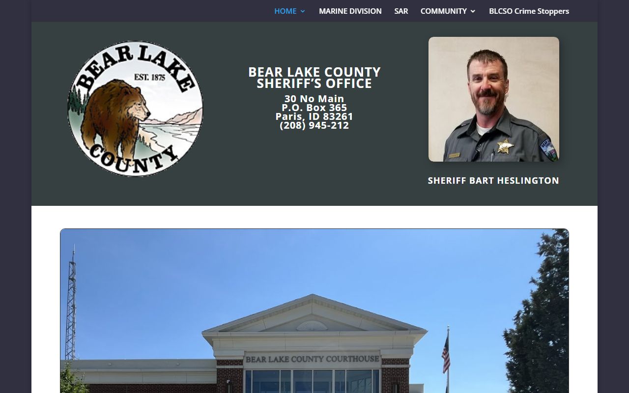 Bear Lake County inmate search sheriff office source
